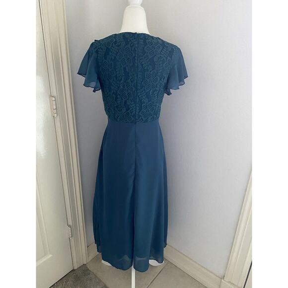 NWT JJ's House A-line Scoop Ink Blue Chiffon Bridesmaid Dress Small - Picture 11 of 16
